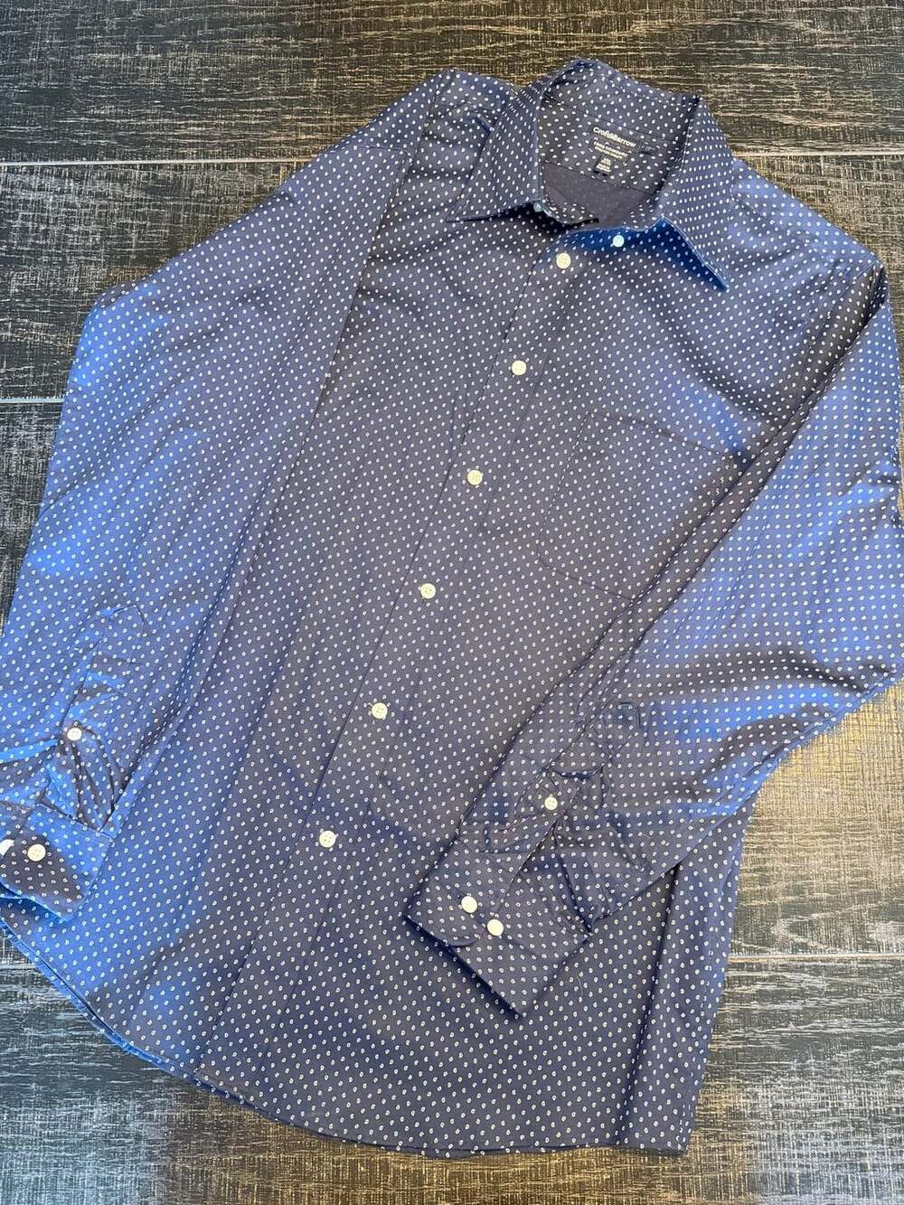 Croft & Barrow Button-Down Shirt Size 16.5 34/35 Blue Paisley